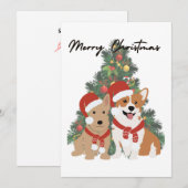 Pups de Noël - Corgi et Terrier - Carte de vacance (Devant / Derrière)