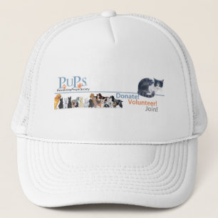 PUPs Logo Merchandise met Tuxedo Kat Trucker Pet