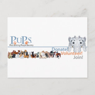 PUPs Logo Merchandise met Westie Pups Briefkaart