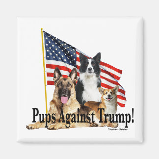 "Pups tegen Trump!" Magneet