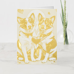 Pups verliefd folie wenskaart