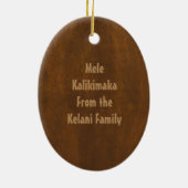 Pupukea  Hawaiian Faux Surfboard Keramisch Ornament (Achterkant)