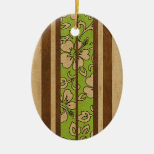 Pupukea Hawaiian Faux Surfboard Keramisch Ornament