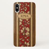 Pupukea Hawaiian Monogram Faux Wood Surf