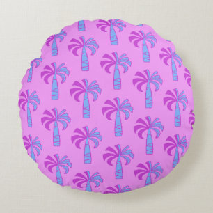 Pupule Vintage Palmboom Hawaïaans Rond Kussen