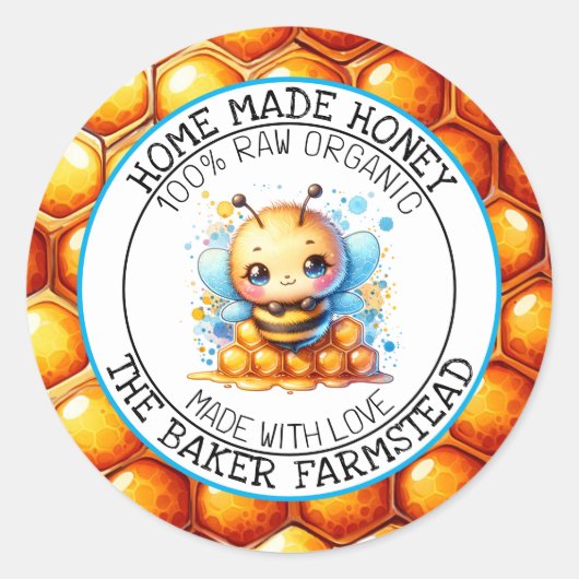 Pur miel biologique cru fait avec des Étiquettes d (Devant)