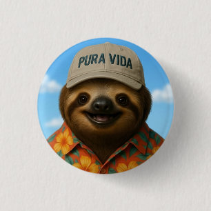 Pura Vida AI Luiaard Ronde Button 3,2 Cm