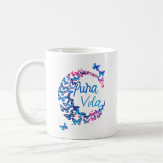 Pura Vida Blue Butterfly Coffee Mok