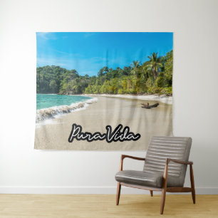 Pura Vida Costa Rica Beach Tapestry Wandkleed