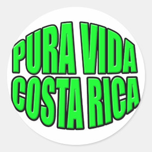 Pura Vida Costa Rica Groene Cirkel Ronde Sticker