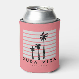 Pura Vida Costa Rica Palm Tree Pink Beer Blikjeskoeler