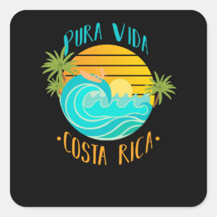 Pura Vida Costa Rica Vierkante Sticker