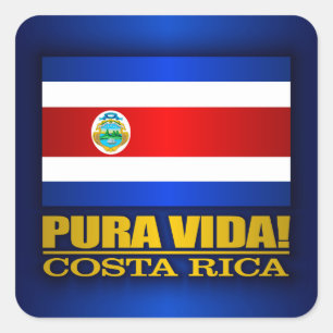 Pura Vida. Costa Rica Vierkante Sticker