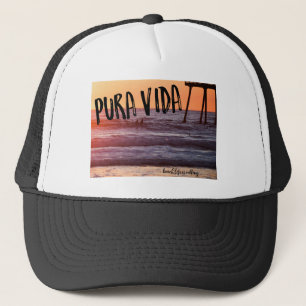 Pura Vida Ocean Beach Sunset Photo Trucker Hat Pet