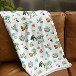 Pura Vida   Schattige geïllustreerd Costa Rica Fleece Deken
