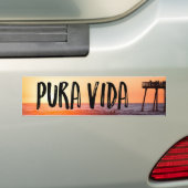 Pura Vida Sunset Beach Tropische Bumpersticker (Op auto)