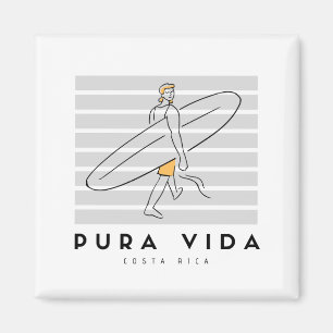 Pura Vida Surfer Costa Rica Souvenir Magneet