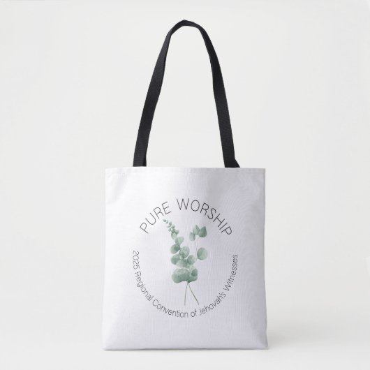 Pure aanbidding Canvas tas met eucalyptusbladeren (Voorkant)