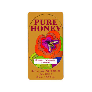 Pure Amber Honey Jar 2 lbs./907 g. Etiket