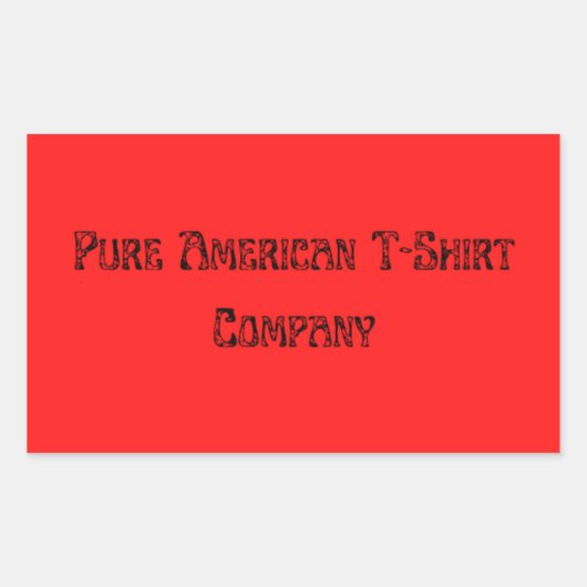 Pure American T-Shirt company Sticker (Voorkant)