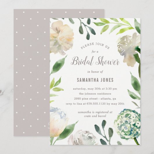 Pure Beauté nuptiale Invitation douche (Devant / Derrière)