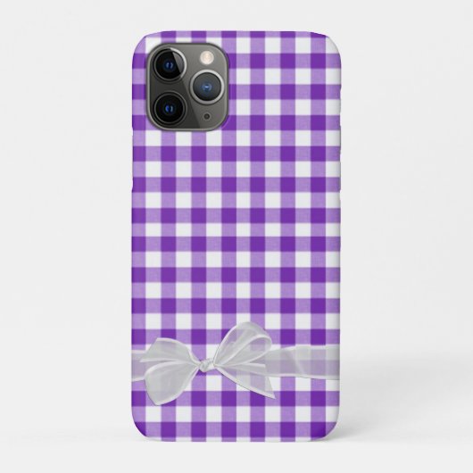pure boog op paarse en witte gingham Case-Mate iPhone case (Achterkant)