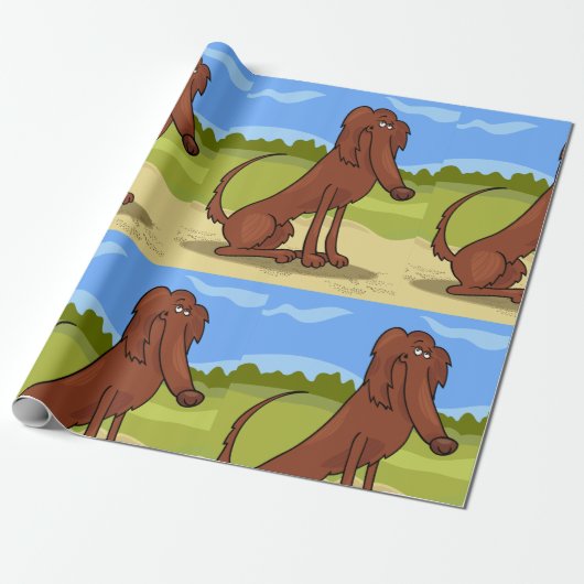 Pure Bred Irish Setter Dog Wrapping Paper Cadeaupapier (Uitgerold)