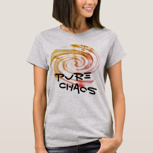 "Pure Chaos" Gold Pink - Roze Humoureuze boodschap T-shirt