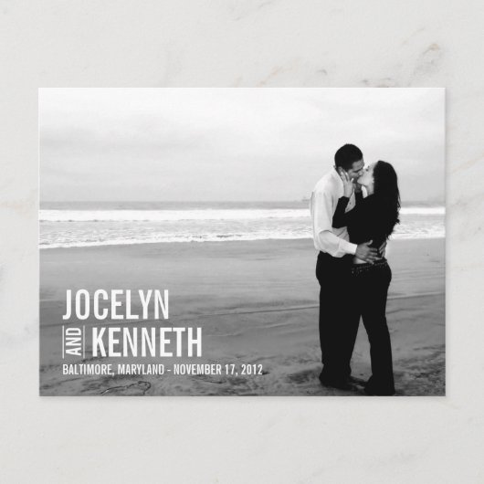 Pure eenvoud Save the Date Briefkaart - Wit (Voorkant)