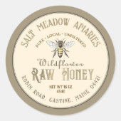 Pure Étiquette de miel cru local Queen Bee en ivoi (Devant)