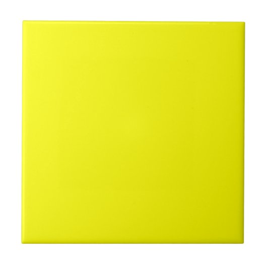 Pure Geel - Neon Lemon Heldere Sjabloon Blank Tegeltje (Voorkant)