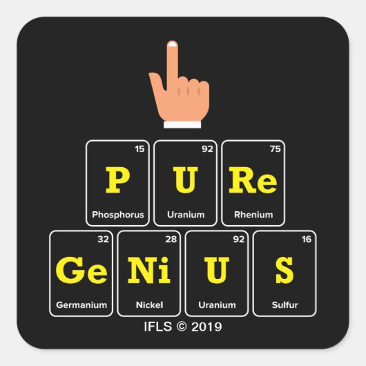 Pure Genius Vierkante Sticker (Voorkant)