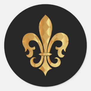 Pure Gold Fleur de Lis Ronde Sticker