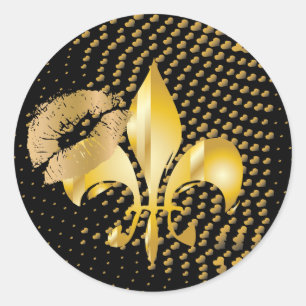 Pure Gold Fleur de Lis Ronde Sticker