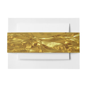 PURE GOLD FOIL Patroon + jouw tekst / foto Uitnodigingen Wikkel