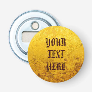 PURE GOLD LEAF Patroon + jouw tekst Button Flesopener