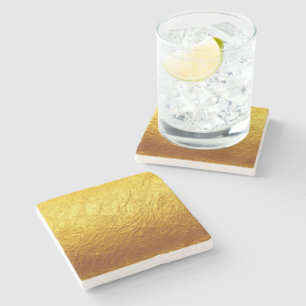 PURE GOLD Papierpatroon + jouw tekst/afbeelding Stenen Onderzetter
