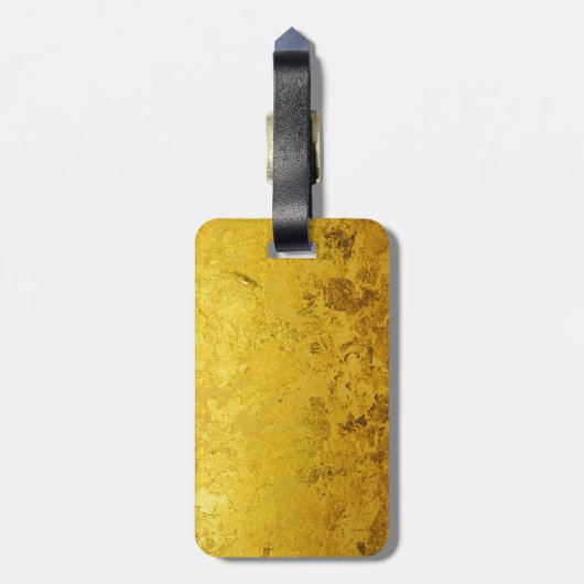 PURE GOLD-patroon / goudblad Bagagelabel (Achterkant verticaal)