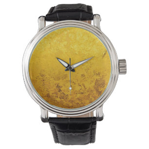 PURE GOLD-patroon / goudblad Horloge