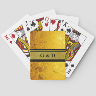 PURE GOLD-patroon / goudblad + jouw tekst Pokerkaarten