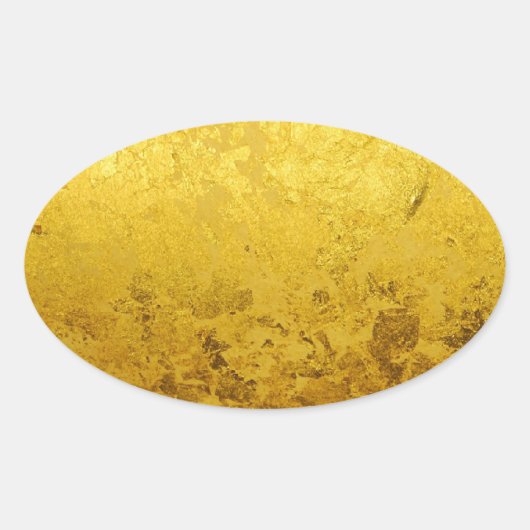 PURE GOLD-patroon / goudblad Ovale Sticker (Voorkant)