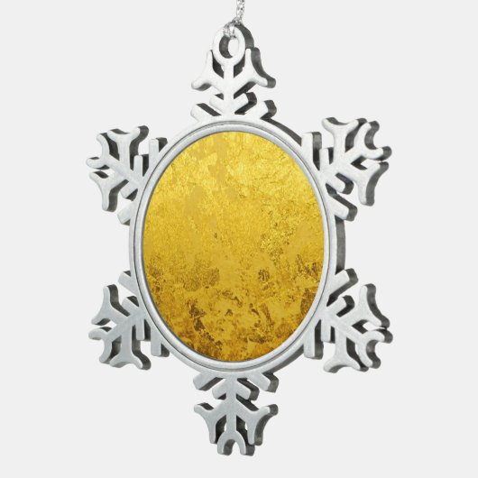 PURE GOLD-patroon / goudblad Tin Sneeuwvlok Ornament (Rechts)