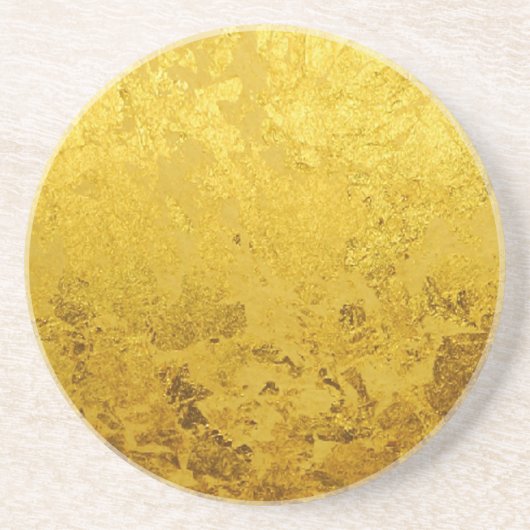 PURE GOLD-patroon / goudblad Zandsteen Onderzetter (Voorkant)