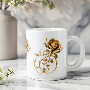 Pure Gold Rozen Reuzen Koffiemok Extra Grote Beker
