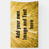 PURE GOLD Shower Pattern + jouw tekst / foto Spandoek (Verticaal)