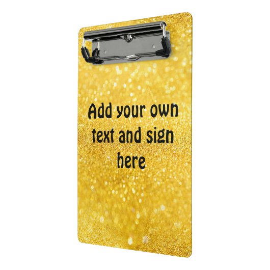 PURE GOLD Sparkles Patroon + jouw tekst/ideeën Mini Klembord (Angled2)