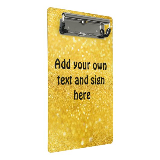 PURE GOLD Sparkles Patroon + jouw tekst/ideeën Mini Klembord (Schuin)