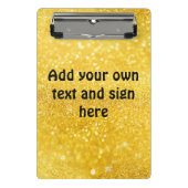 PURE GOLD Sparkles Patroon + jouw tekst/ideeën Mini Klembord (Voorkant)