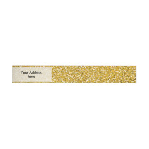 PURE GOLD Splatter Patroon + jouw tekst / foto Adreslabel Wikkel