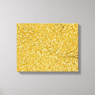 PURE GOLD Splatter Patroon + jouw tekst / foto Canvas Afdruk